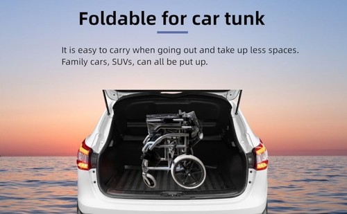 Wheelchairs for Adults-16“ Wheels, Lightweight Foldable- Medical Transport Wheel - Picture 5 of 6
