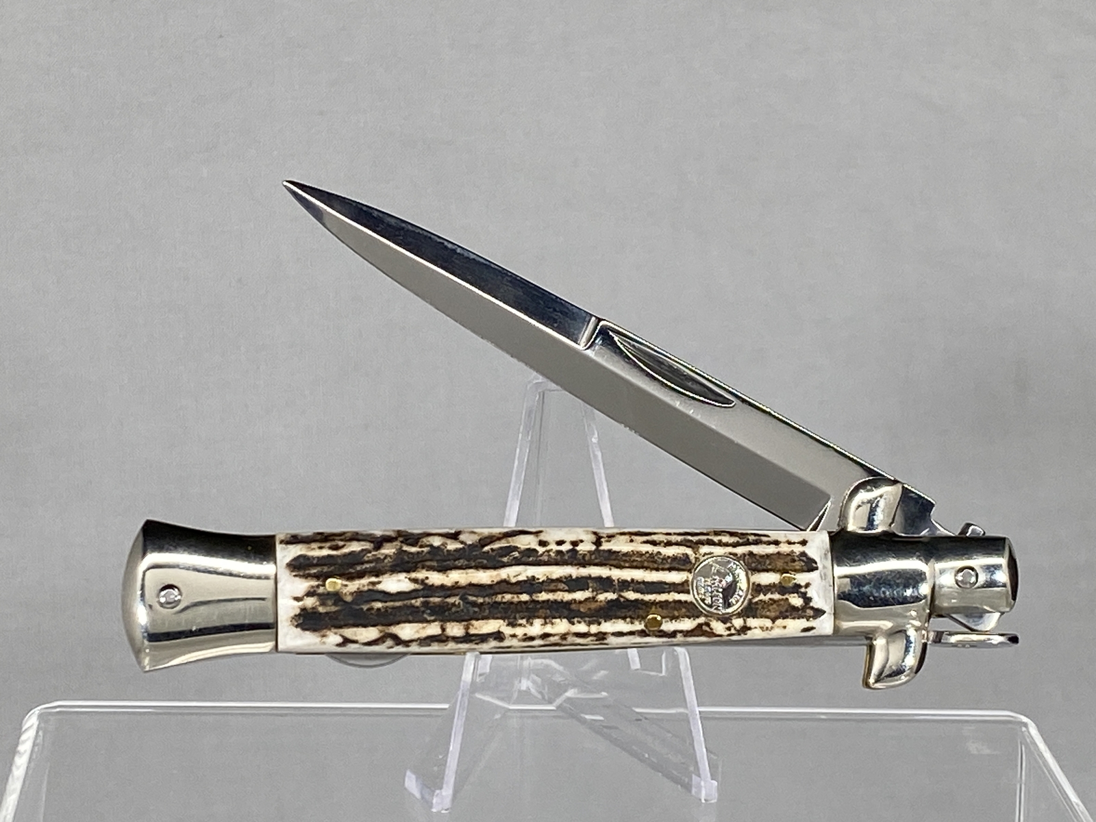 FALCON FAMOUS BLADES Italy Genuine Stag 5 Stiletto MINT EBay falcon-famous-blades-italy-genuine-stag-5-stiletto-mint-ebay