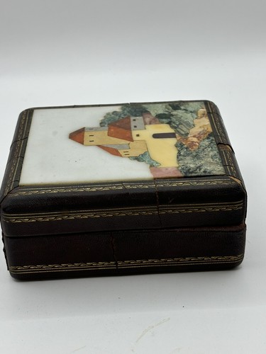 Vintage italienische Pietra Dura Box, mit Landschaft Architektur Szene - Bild 6 von 10