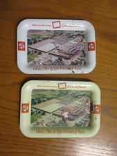 2 Vintage Ohio Art Company Mini Metal Trays Bryan Ohio Etch A Sketch Factory