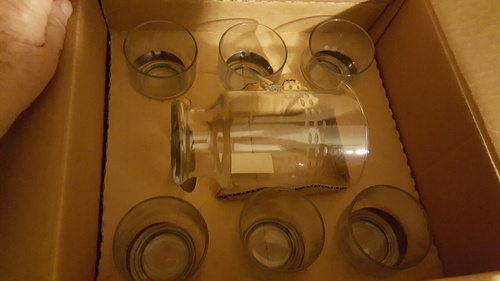 Princess House Crystal Cocktail Beverage Set Barware Heritage 8 Piece New 1986 - Picture 2 of 5