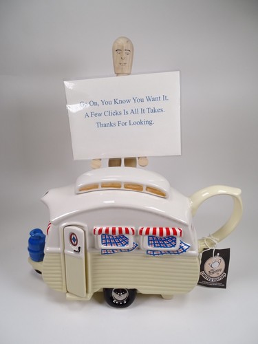 Teapottery Touring Caravan Novelty Teapot With Label Limited Edition 123 of 2000 - Picture 21 of 21