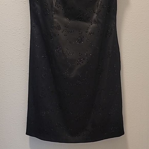 Vintage City Triangles Y2K Mini Dress Size S Black Whimsigoth 90s Square Neck - Picture 3 of 13