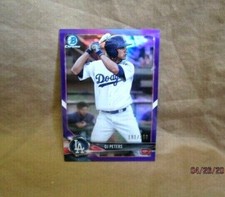 DJ Peters RC 2018 Bowman Chrome PURPLE REFRACTOR#191/250 ROOKIE!Dodgers OF RC