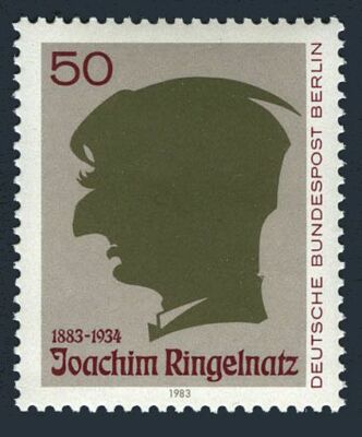 Germany-Berlin 9N486 2 stamps,MNH.Mi 701. Joachim Ringelnatz