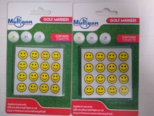    Mulligan Golf Markers Smiley Faces 4 Sheets Of 16 Markers