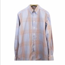 Eton Men's Shirt Size 16 Multi Color Contemporary Checkered Plaid Button Front