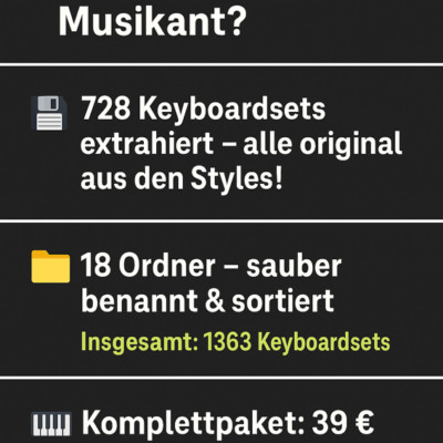 Korg Pa5X Musikant   363 Keyboardsets aus allen Styles, Sortiert auf USB-Stick 