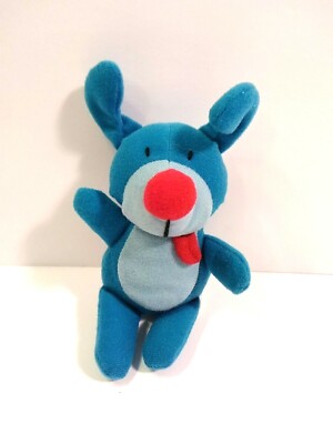 Hardee's Kidco Plush Blue Puppy Dog Red Nose Truman 3/2/00 2000 Bean Bag Toy 6''