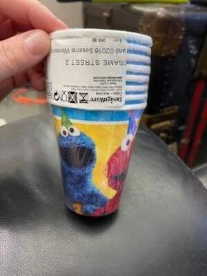 SESAME STREET 2 Paper Cups (8 each) 9oz Birthday Party Beverage cups, Amscan INC