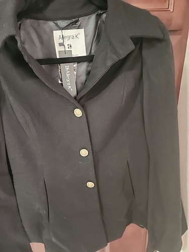 Allegra K Women’s BlackWinter Coat/cape Single Breasted Outwear Size Small New - Picture 4 of 10