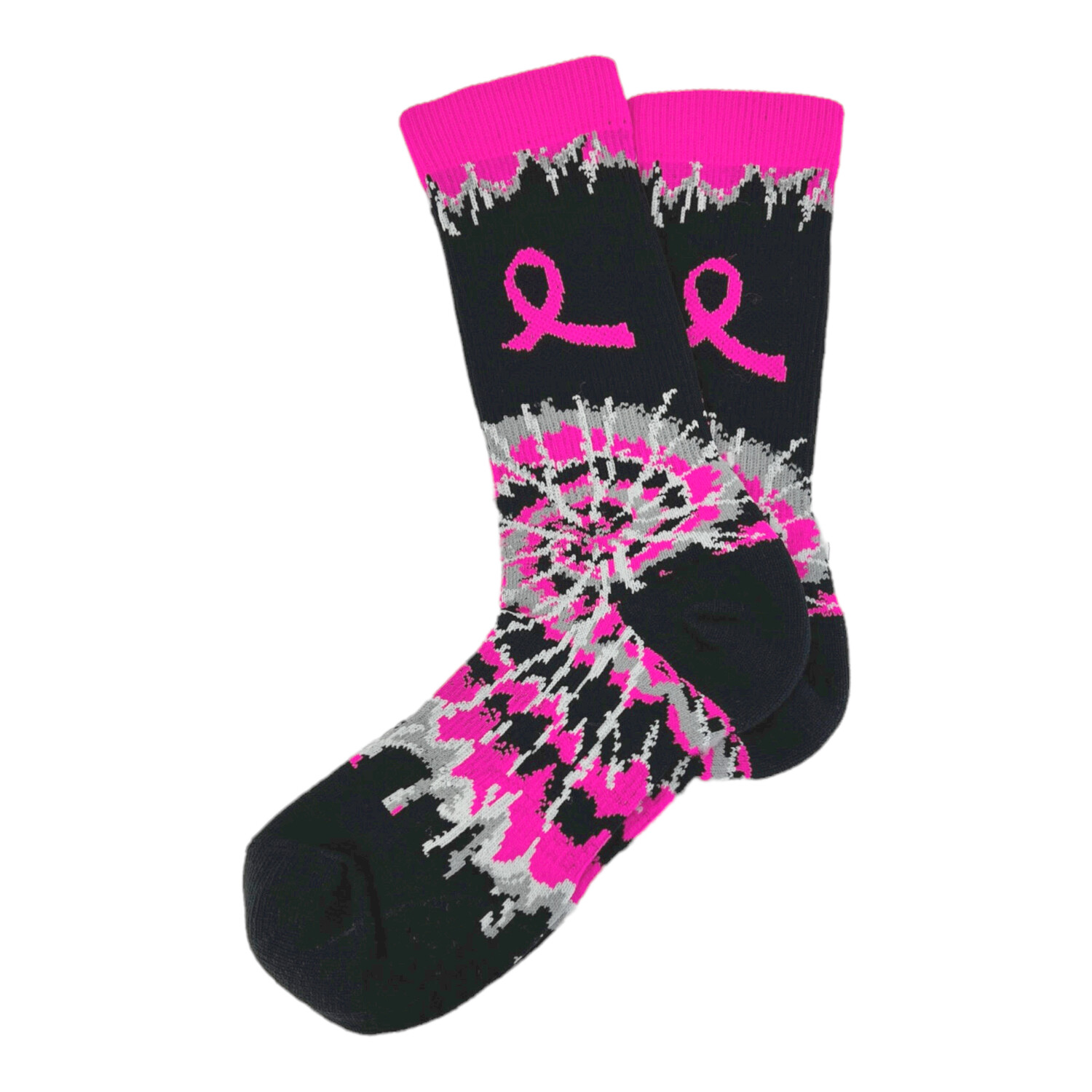 TCK Woodstock Tie Dye Aware Black Pink Crew Socks eBay