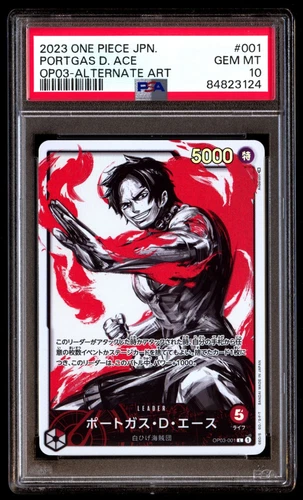 PSA 10 Portgas D Ace OP03-001 Pillars of Strength Alt Art Japanese ONE PIECE TCG