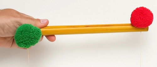12” Comedy POM POM STICK Stage Magic Trick Bamboo Wand Color Balls String Wand - Picture 2 of 15