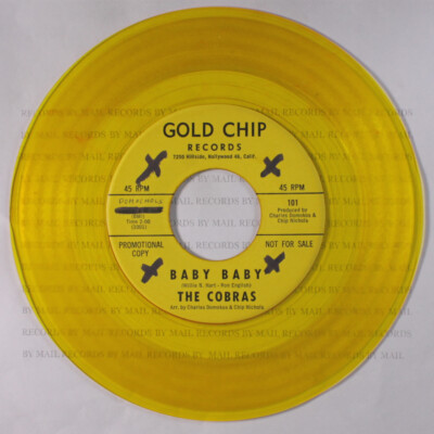 COBRAS: Baby Baby / Continental Shout GOLD CHIP 7'' Single 45 UPM
