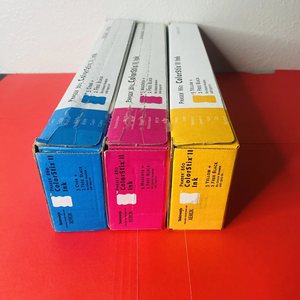 XEROX PHASER 860 COLORSTIX II INK BLACK CYAN MAGENTA YELLOW New Expired Multi - Image 4 of 4