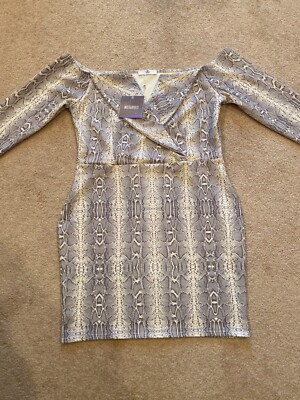 missguided snake bardot foldover bodycon dress size 12 | eBay missguided snake bardot foldover bodycon dress size 12 | eBay