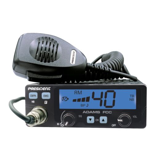President Adams FCC Compact 12V 40 canali AM CB Radio con display LCD a 7 colori - Foto 4 di 5