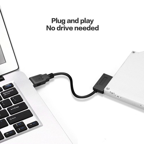 1X(USB Adapter PC 6P + 7P CD DVD Rom SATA zu USB 2.0 Konverter Slimline Sata 13 - Bild 6 von 7