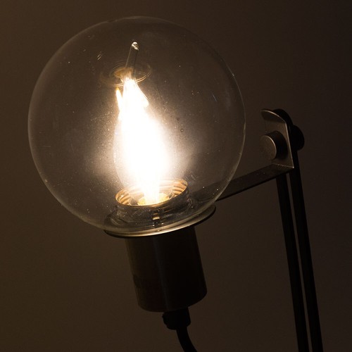 Nachttischleuchte Tischlampe Beistellleuchte schwarz Höhenverstellbar Glaskugel - Bild 6 von 7