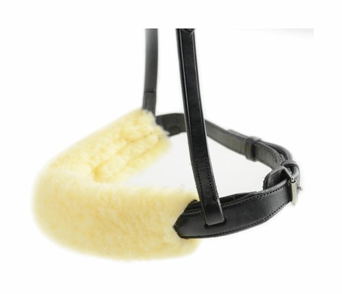 Hy Equestrian Noseband Soft Fleece Padded Fleece Cheek Piece Poll Cover Guard - Picture 3 of 8