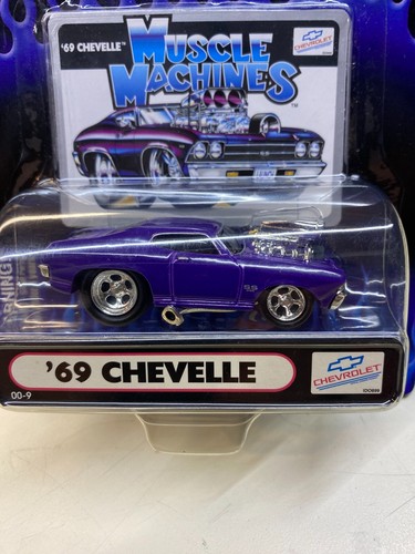 '69 Chevy Chevelle Purple Blown 2000 Funline Muscle Machines NIP Diecast 1:64 - Picture 2 of 5