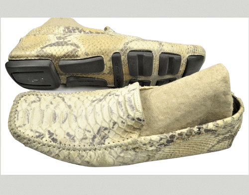 Dino Bigioni Womens Shoes 39/8.5 Flat Snake Leather Driving Moccasins Italy - Picture 1 of 12