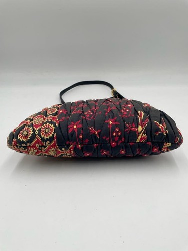 Miu Miu 2way Shoulder Bag Canvas Leather Black Red from Japan Authentic Handbag - Picture 6 of 17