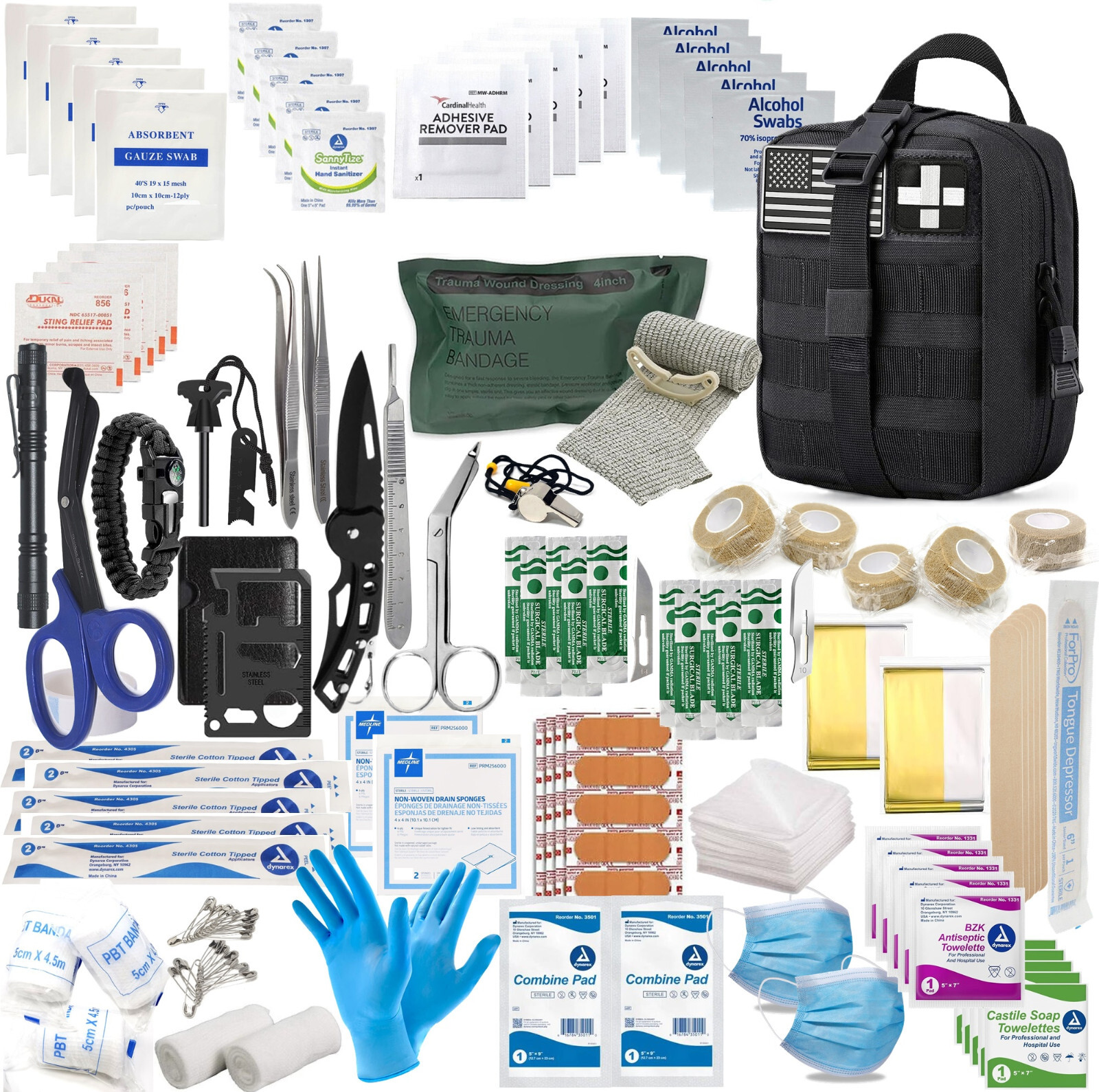 251Pc Tactical First Aid Kit Emergency Military Trauma Survival Medical Supplies
