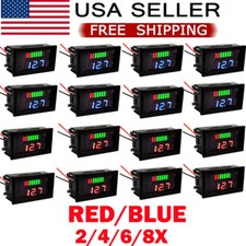 2/4/6/8PC 12V-60V Car Marine LED Digital Voltmeter Voltage Meter Battery Gauge