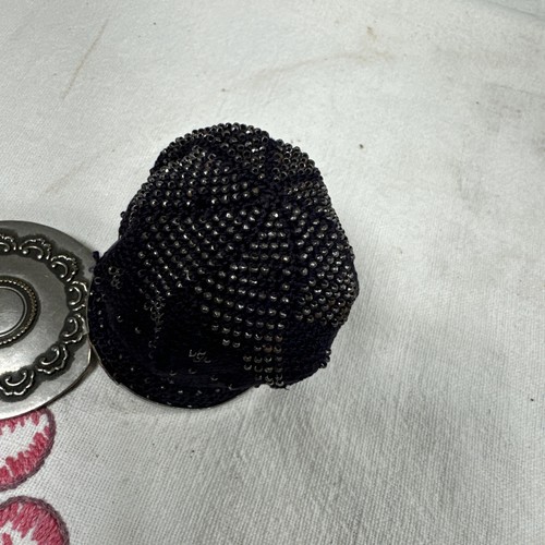 Small Antique Victorian Coin Purse Embossed Lid Cut Steel Beaded Crochet - Picture 4 of 10