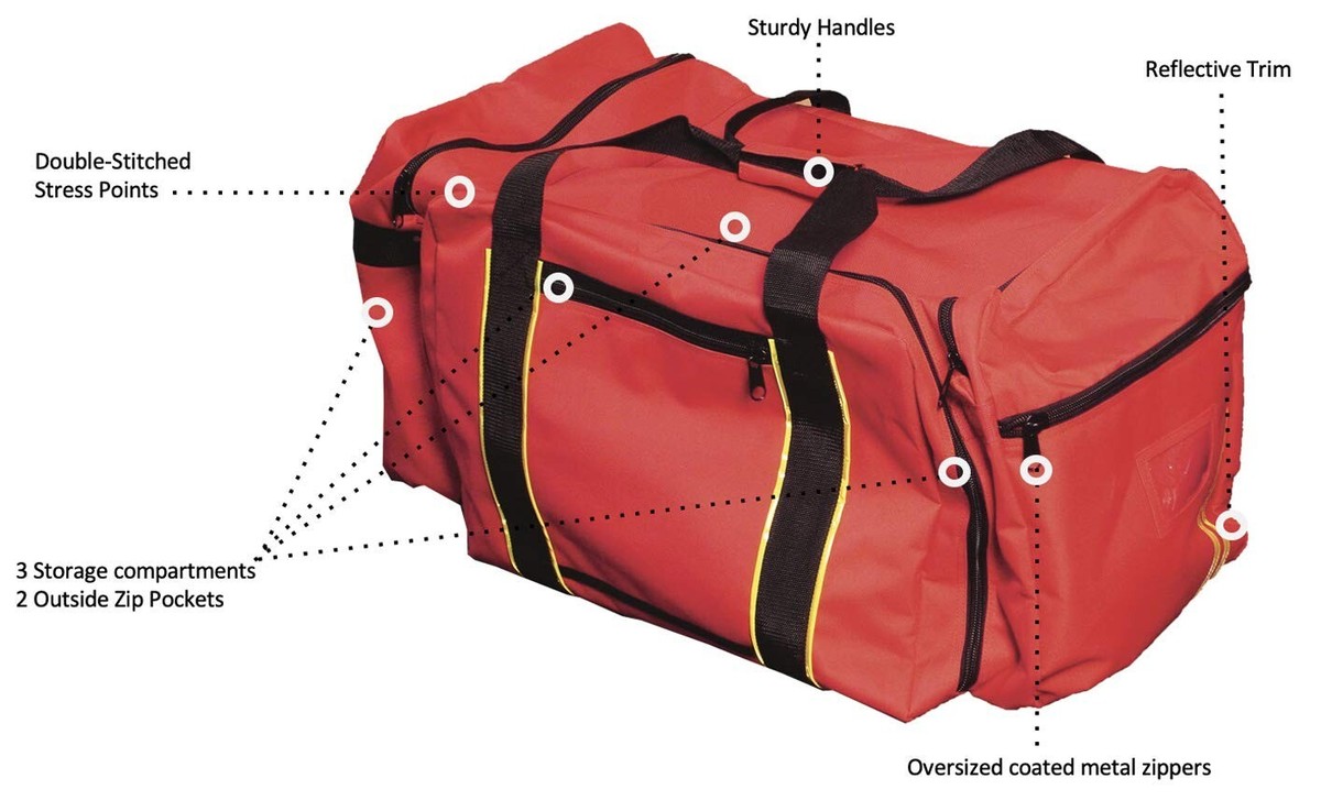 OccuNomix OK-3025 Large Gear Bag, Reflective Trim Along Bag Straps