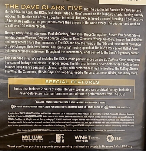 Dave Clark Five and Beyond: Glad All Over (Blu-ray, 2014, 2-Disc Set) New Sealed - Picture 3 of 8