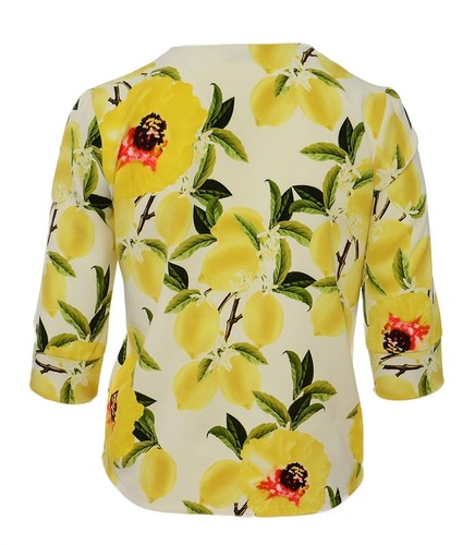 Blazer giallo verde stampa floreale aperto davanti giacca top donna plus - Foto 2 di 2