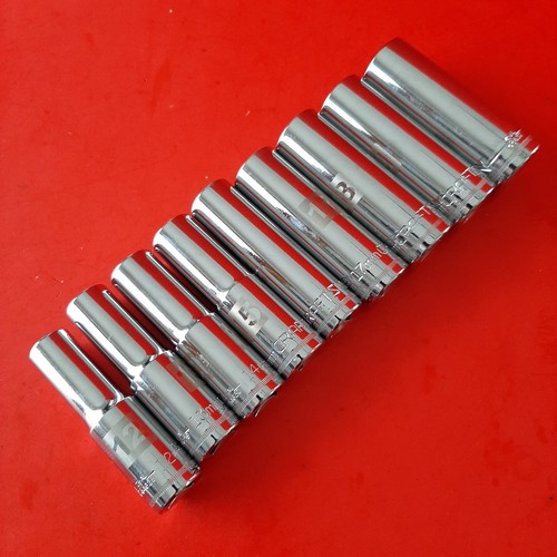 NEW CRAFTSMAN Easy Read 9 Piece 1/2 Drive DEEP METRIC 6 point Socket Set 12-21mm - Picture 7 of 9