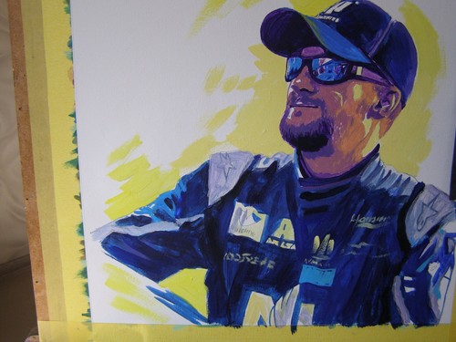 NASCAR Dale Earnhardt Jr. Retrato original pintura al óleo acrílico arte por artista - Imagen 6 de 6