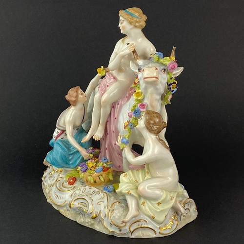 Carl Thieme Europa & The Bull Antique Porcelain Figurine Group 19thc - Picture 6 of 24