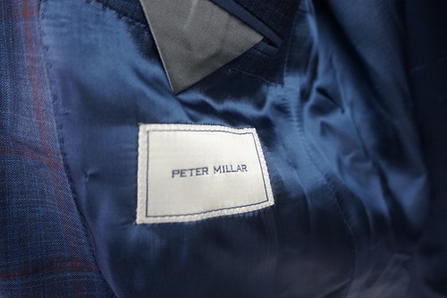 Peter Millar Herren blau lila Tailor Fit kariert Wolle Sport Mantel Jacke Gr 44 T - Bild 3 von 4