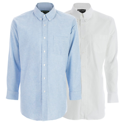 NEW Mens Premium Oxford Shirt Long Sleeve Button Down Collar Dress Shirt