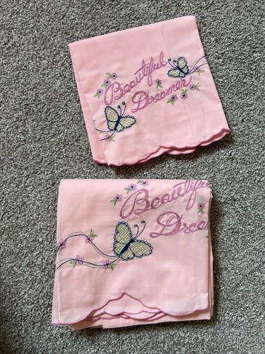 Vintage Konfetti Strick schöner Träumer Kleinkind Kissen Laken bestickt rosa