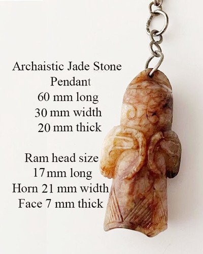 Vintage Chinese Archaistic Jade Stone Pendant on Monet Necklace - Picture 20 of 23