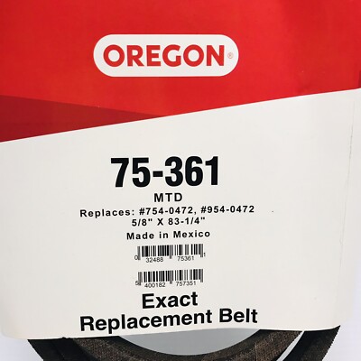 OREGON #75-361 EXACT REPLACEMENT PREMIUM BELT 5/8'' X 83-1/4''