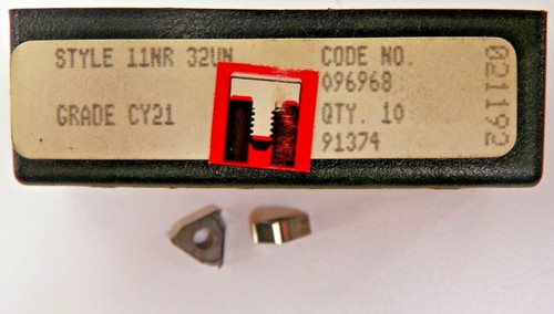 10 PIECES, RTW, 11NR 32UN CY21 CARBIDE INSERTS H191 - Picture 2 of 5