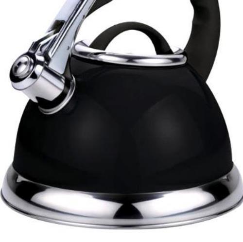 Schwarzer Pfeifkessel Edelstahl Metallic Gas- & Elektrokochfelder Voche 3,5L - Bild 1 von 10