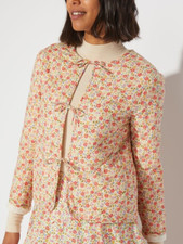 Cath Kidston Cream Quilted Jacket, House Coat Size 10 Pembridge Ditsy