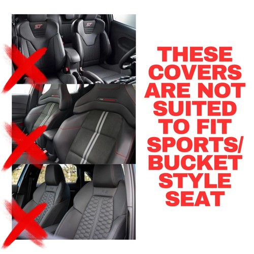 For MERCEDES A-Class AMG - Heavy Duty Black Waterproof Car Seat Covers - Pair - Picture 2 of 2