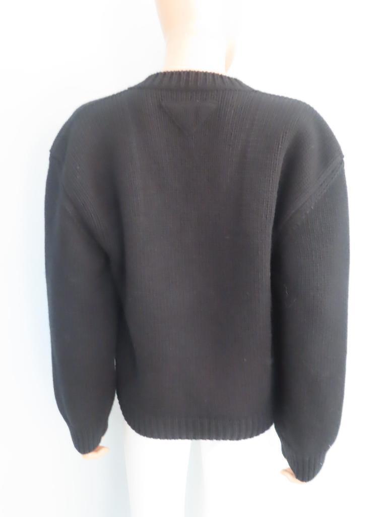 【送料&関税込】Prada Black Cashmere Sweater Black Cashmere And Silk Crew-neck Sweater | PRADA