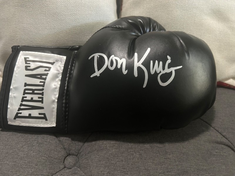 DON KING SIGNED AUTOGRAPHED EVERLAST BOXING GLOVE PROMOTOR HOF 1997  Certificate