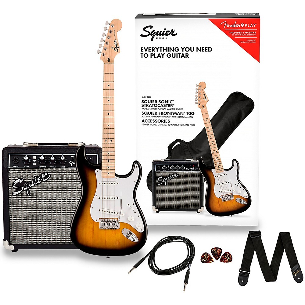 Гитарный набор Squier Sonic Stratocaster с усилителем Fender Frontman 10G Sunburst