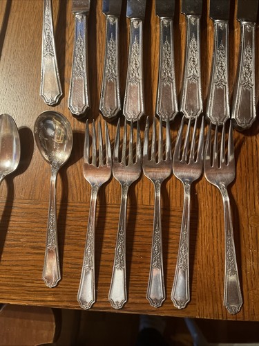 Ancestral Silverplate 1924 antico set 38 pezzi ricambio internazionale DC’d - Foto 3 di 12